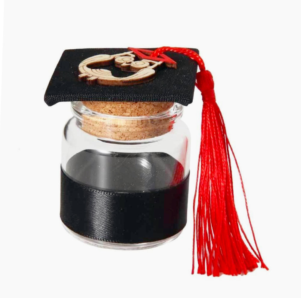 Bomboniere 12 pezzi – barattoli vetro portaconfetti per laurea - ambraled