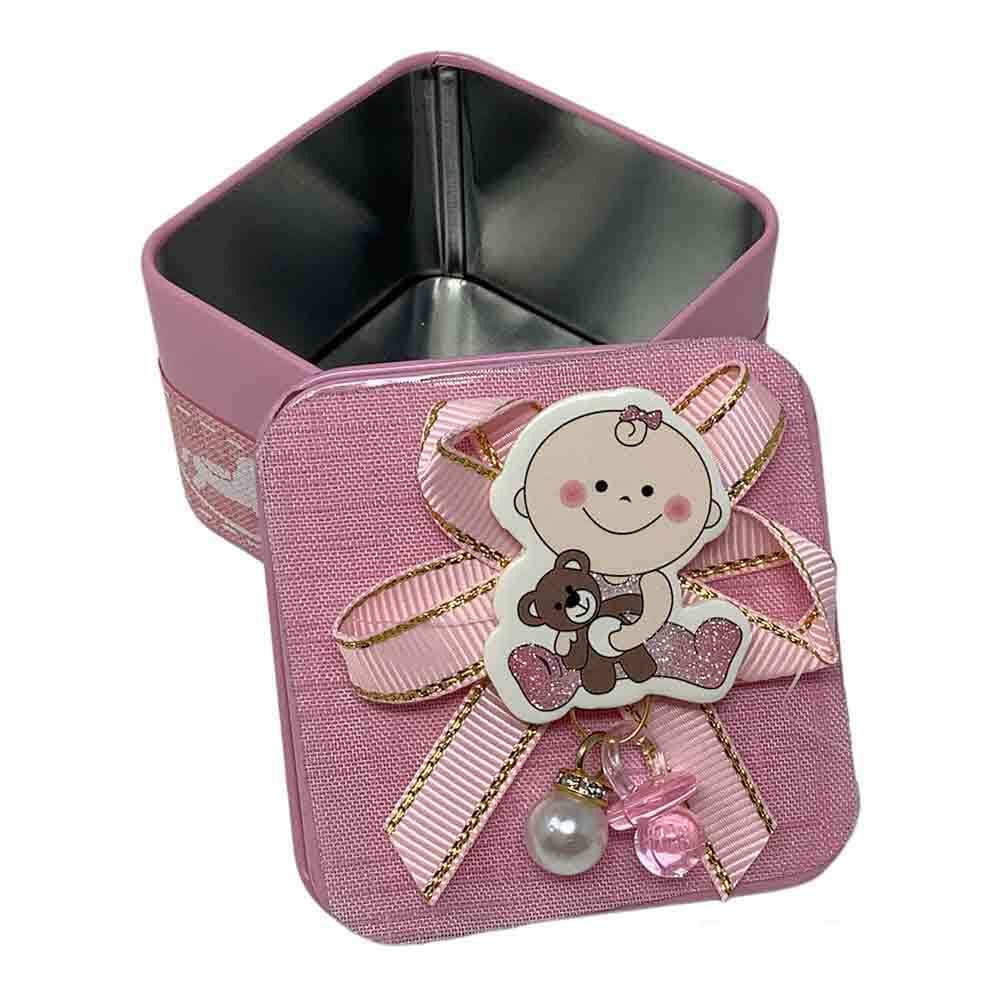 12 scatoline bomboniere portaconfetti – nascita e battesimo rosa celeste - ambraled