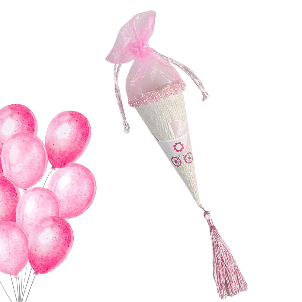 Coni portaconfetti – battesimo, nascita & baby shower rosa & celeste - ambraled