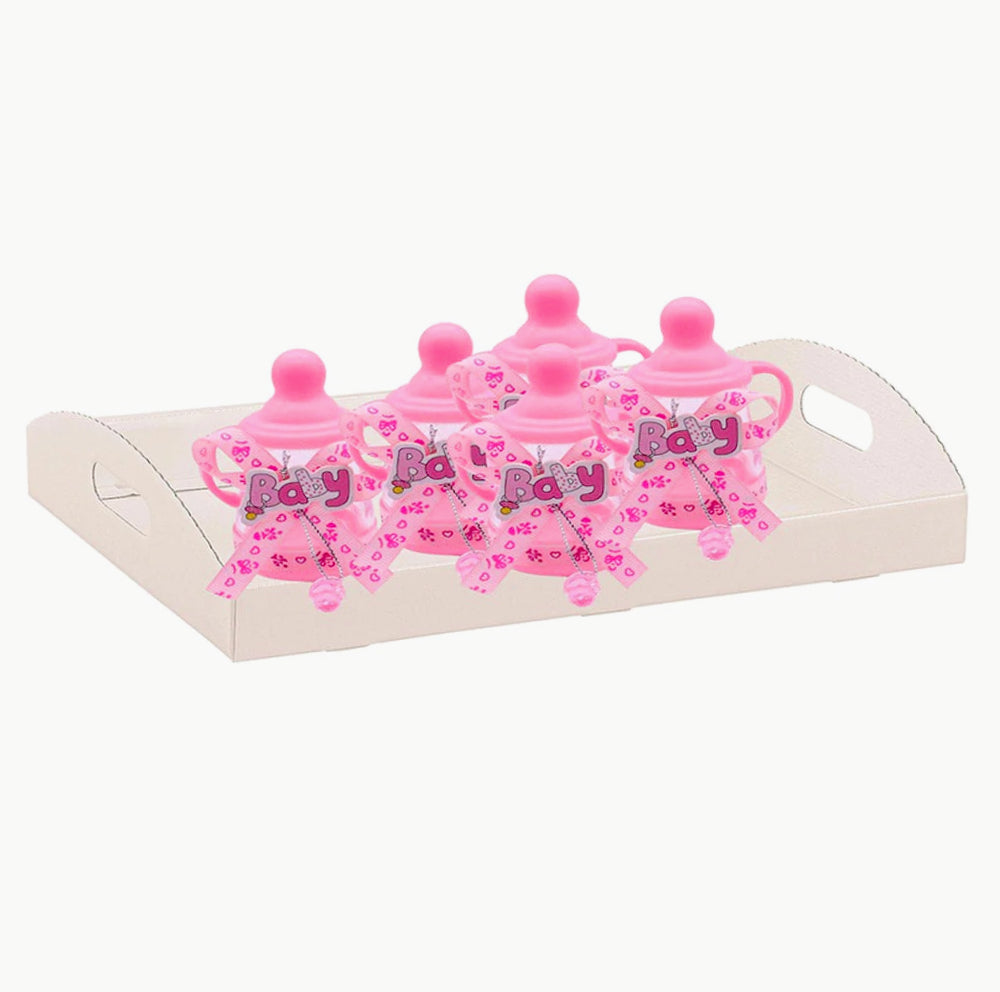 Set 12 bomboniere a forma di biberon per battesimo e nascita con portaconfetti - ambraled