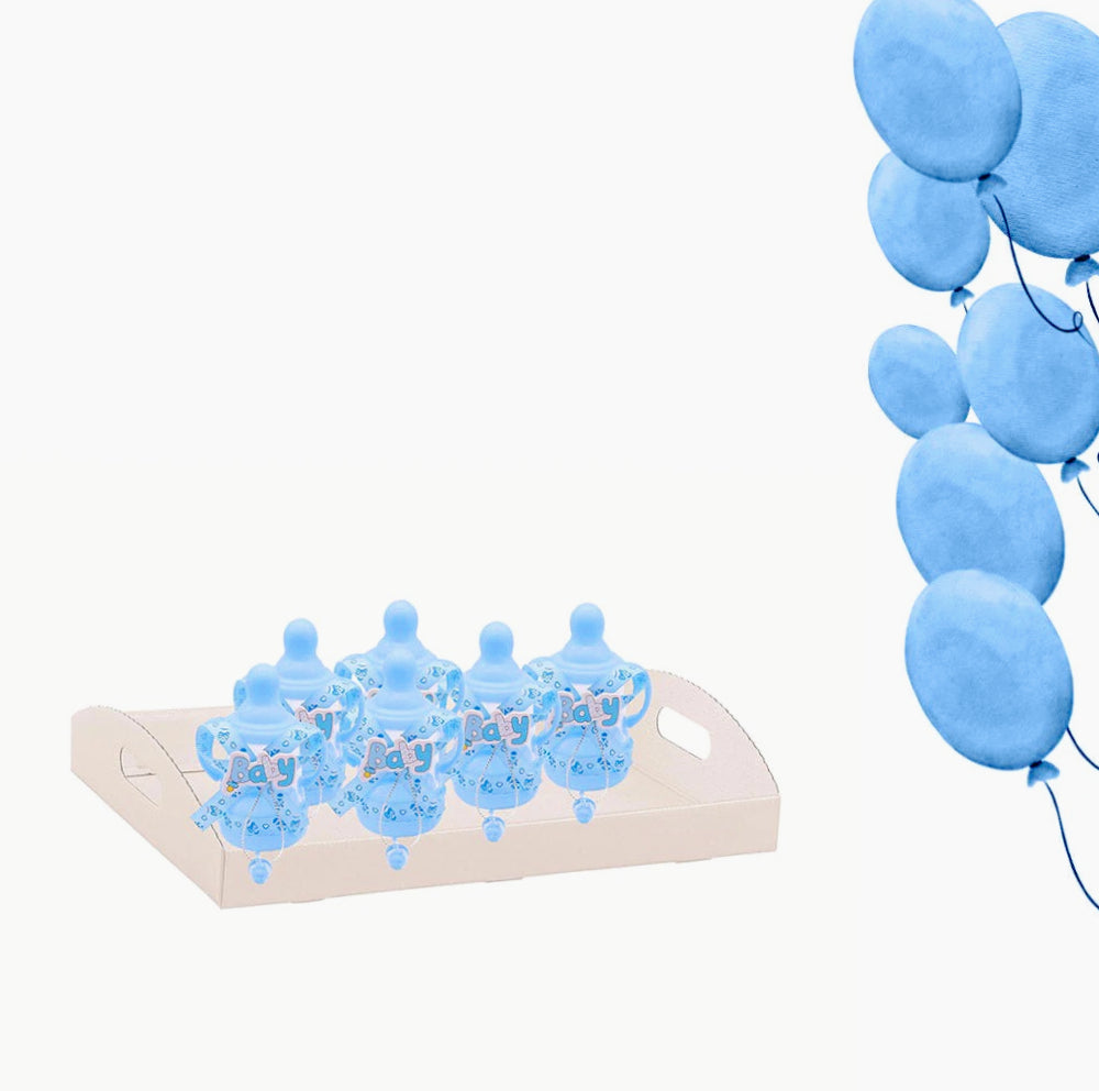 Set 12 bomboniere a forma di biberon per battesimo e nascita con portaconfetti - ambraled