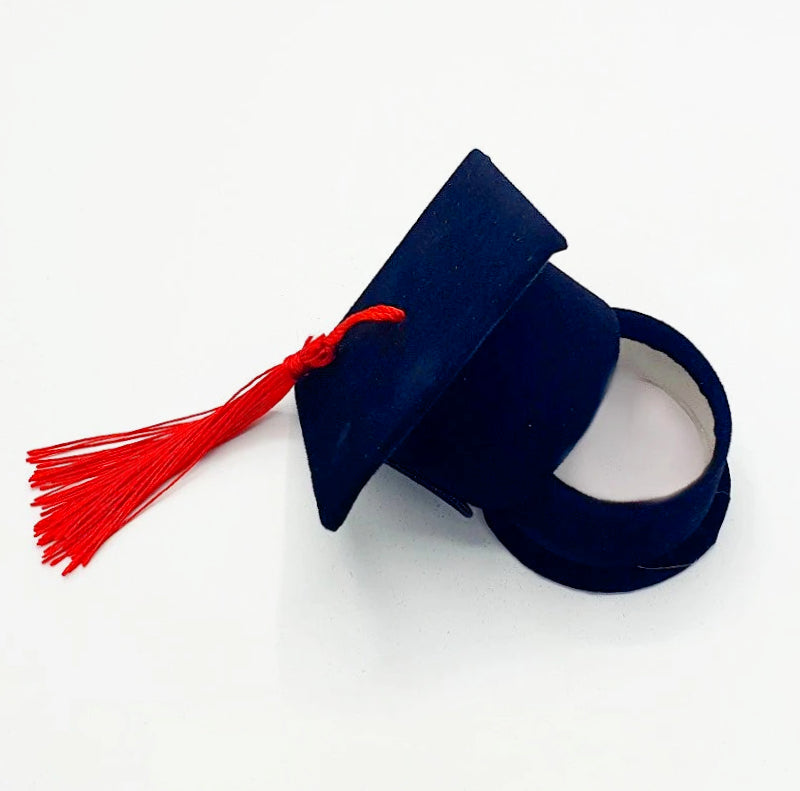 Set 12 scatoline porta confetti a forma di cappello toppo in velluto – bomboniere laurea - ambraled