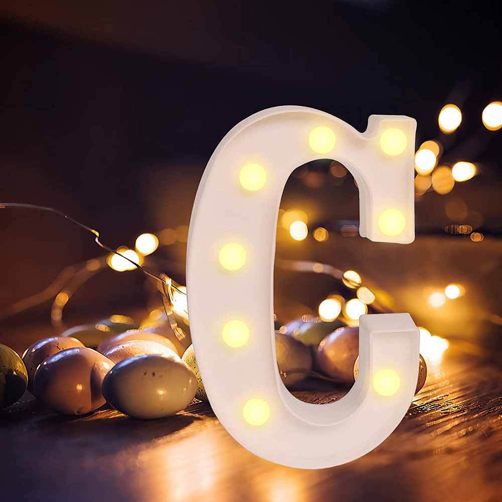 Lettere luminose LED alfabeto A-Z – Luce calda per decorazione casa, compleanni, nozze, feste, bar e eventi - ambraled