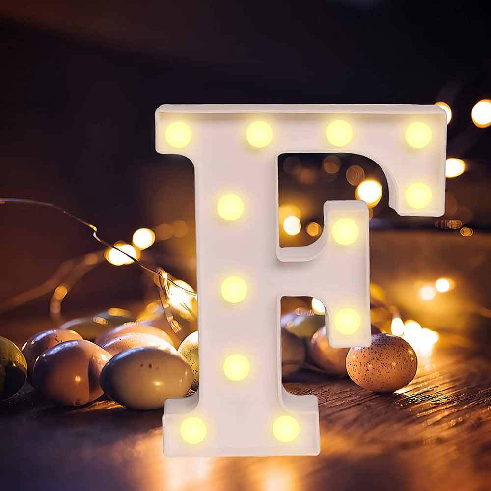 Lettere luminose LED alfabeto A-Z – Luce calda per decorazione casa, compleanni, nozze, feste, bar e eventi - ambraled