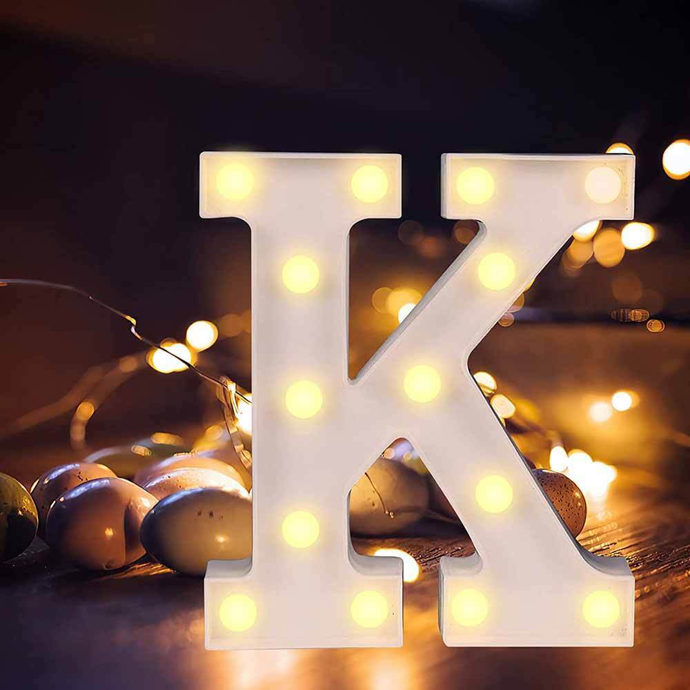 Lettere luminose LED alfabeto A-Z – Luce calda per decorazione casa, compleanni, nozze, feste, bar e eventi - ambraled