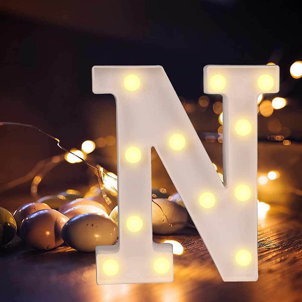 Lettere luminose LED alfabeto A-Z – Luce calda per decorazione casa, compleanni, nozze, feste, bar e eventi - ambraled