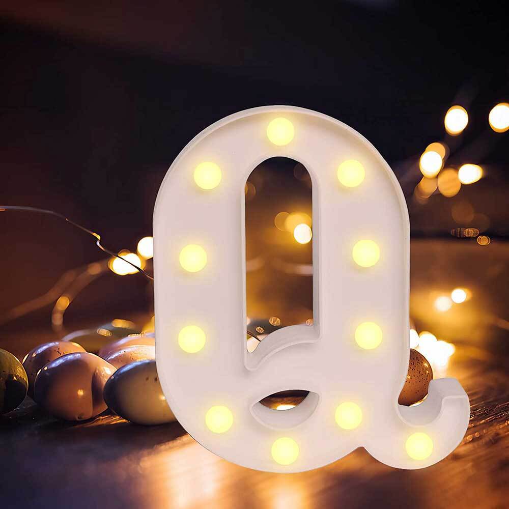 Lettere luminose LED alfabeto A-Z – Luce calda per decorazione casa, compleanni, nozze, feste, bar e eventi - ambraled