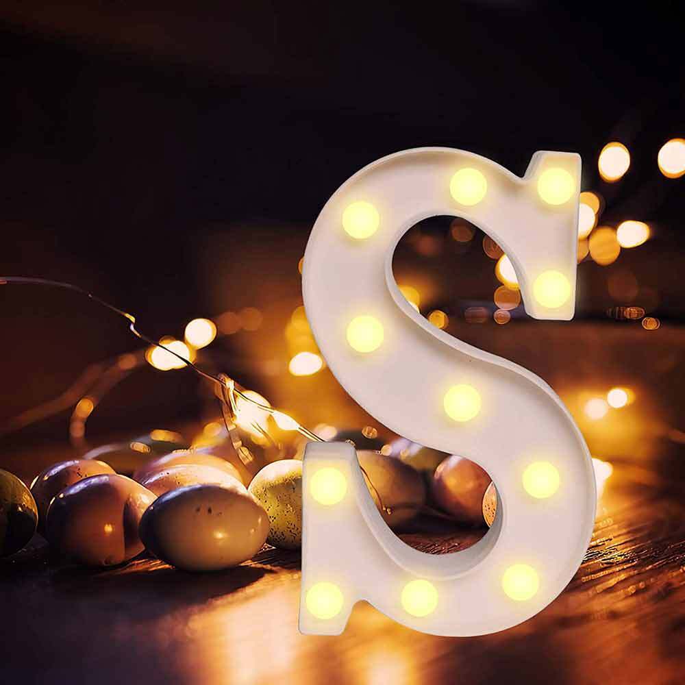 Lettere luminose LED alfabeto A-Z – Luce calda per decorazione casa, compleanni, nozze, feste, bar e eventi - ambraled