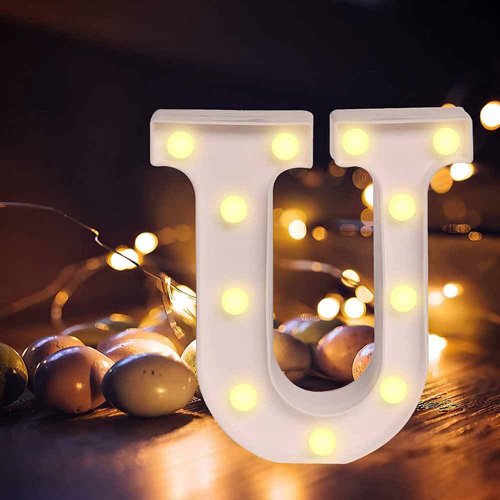 Lettere luminose LED alfabeto A-Z – Luce calda per decorazione casa, compleanni, nozze, feste, bar e eventi - ambraled