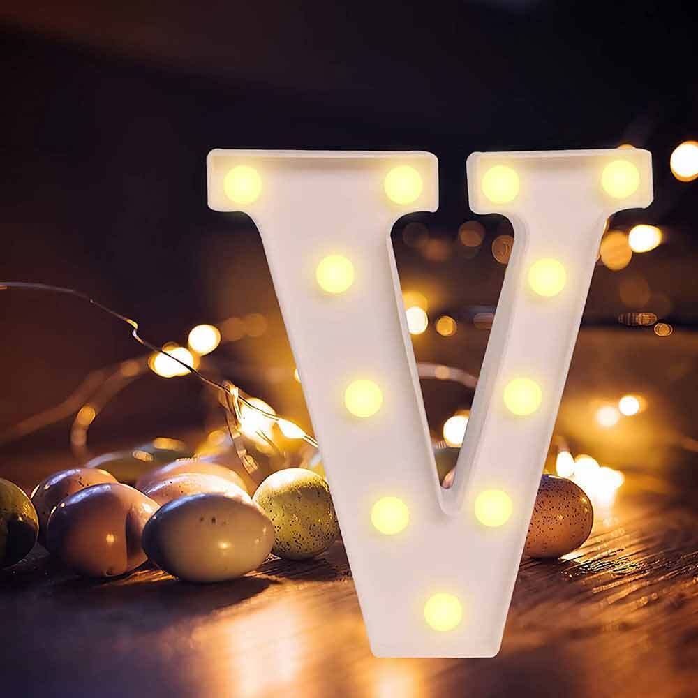 Lettere luminose LED alfabeto A-Z – Luce calda per decorazione casa, compleanni, nozze, feste, bar e eventi - ambraled
