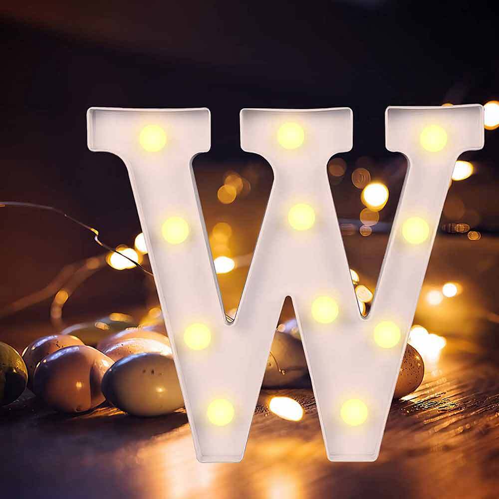 Lettere luminose LED alfabeto A-Z – Luce calda per decorazione casa, compleanni, nozze, feste, bar e eventi - ambraled
