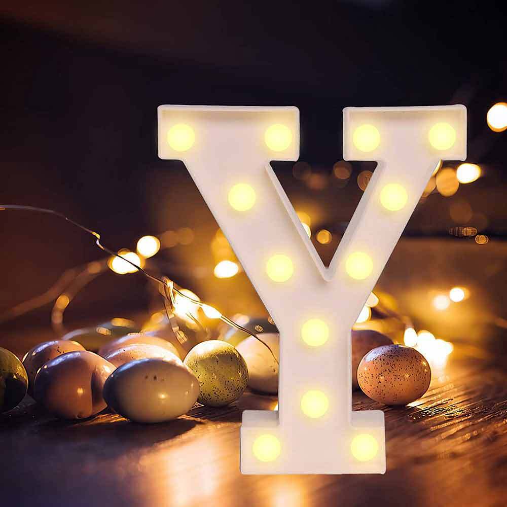 Lettere luminose LED alfabeto A-Z – Luce calda per decorazione casa, compleanni, nozze, feste, bar e eventi - ambraled