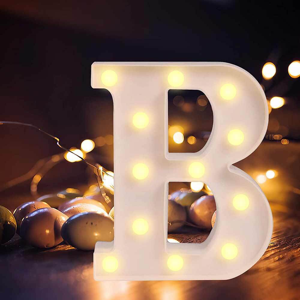 Lettere luminose LED alfabeto A-Z – Luce calda per decorazione casa, compleanni, nozze, feste, bar e eventi - ambraled