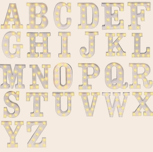 Lettere luminose LED alfabeto A-Z – Luce calda per decorazione casa, compleanni, nozze, feste, bar e eventi - ambraled