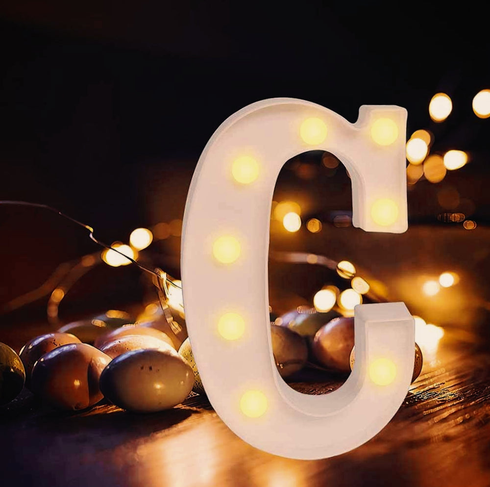 Lettere luminose LED alfabeto A-Z – Luce calda per decorazione casa, compleanni, nozze, feste, bar e eventi - ambraled