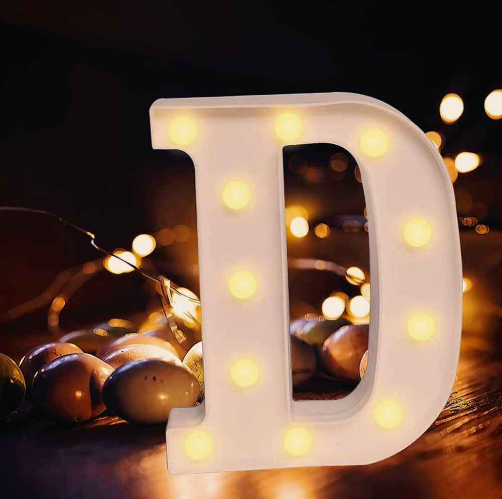 Lettere luminose LED alfabeto A-Z – Luce calda per decorazione casa, compleanni, nozze, feste, bar e eventi - ambraled