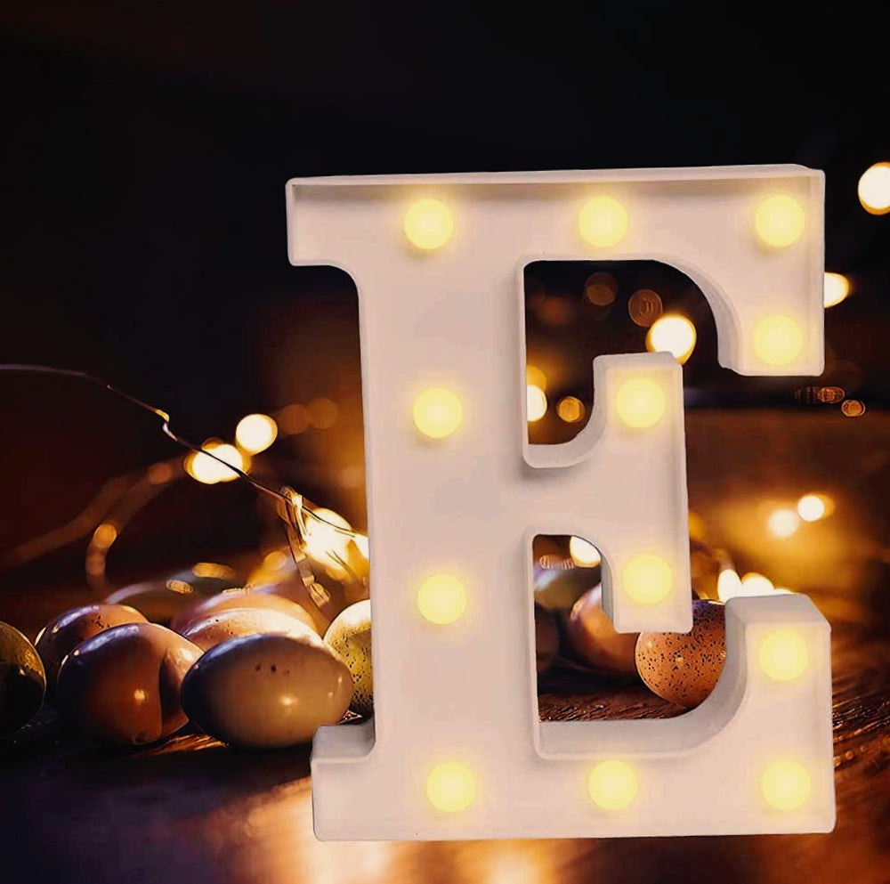 Lettere luminose LED alfabeto A-Z – Luce calda per decorazione casa, compleanni, nozze, feste, bar e eventi - ambraled