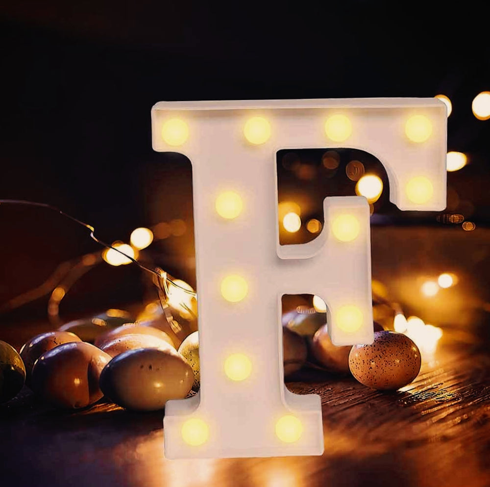 Lettere luminose LED alfabeto A-Z – Luce calda per decorazione casa, compleanni, nozze, feste, bar e eventi - ambraled