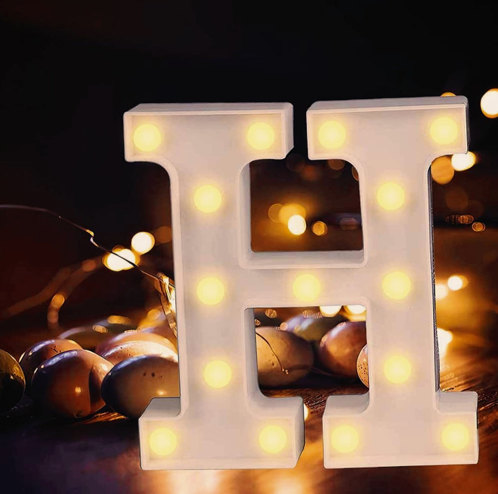 Lettere luminose LED alfabeto A-Z – Luce calda per decorazione casa, compleanni, nozze, feste, bar e eventi - ambraled