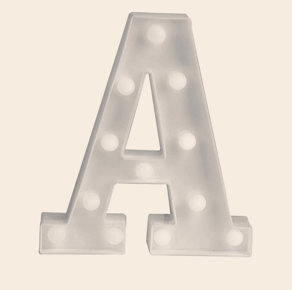 Lettere luminose LED alfabeto A-Z – Luce calda per decorazione casa, compleanni, nozze, feste, bar e eventi - ambraled