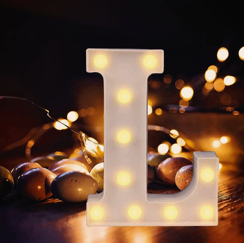 Lettere luminose LED alfabeto A-Z – Luce calda per decorazione casa, compleanni, nozze, feste, bar e eventi - ambraled