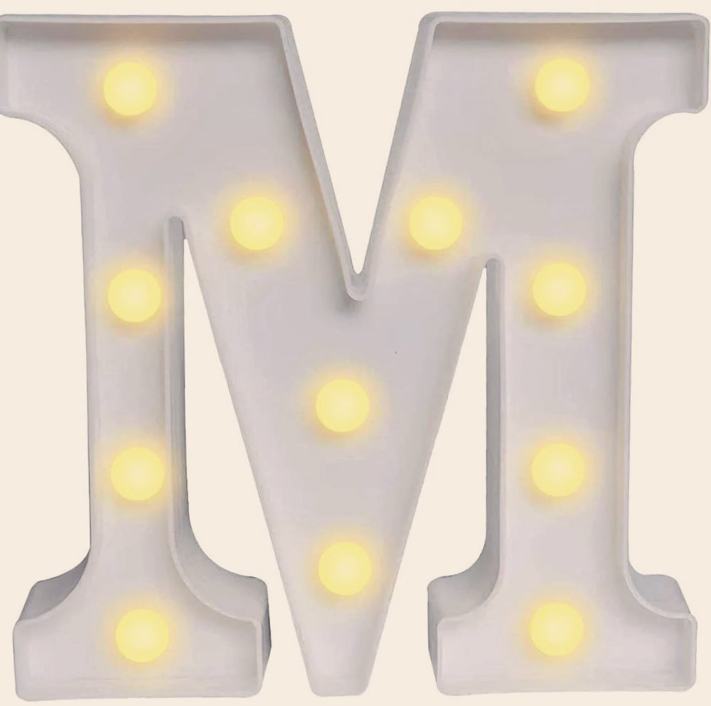 Lettere luminose LED alfabeto A-Z – Luce calda per decorazione casa, compleanni, nozze, feste, bar e eventi - ambraled