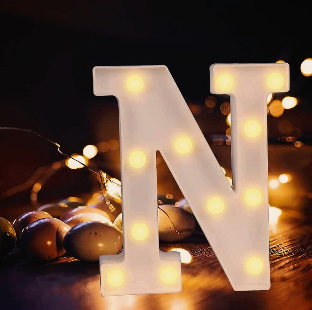Lettere luminose LED alfabeto A-Z – Luce calda per decorazione casa, compleanni, nozze, feste, bar e eventi - ambraled