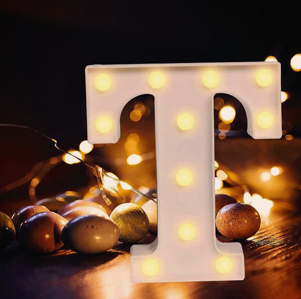 Lettere luminose LED alfabeto A-Z – Luce calda per decorazione casa, compleanni, nozze, feste, bar e eventi - ambraled