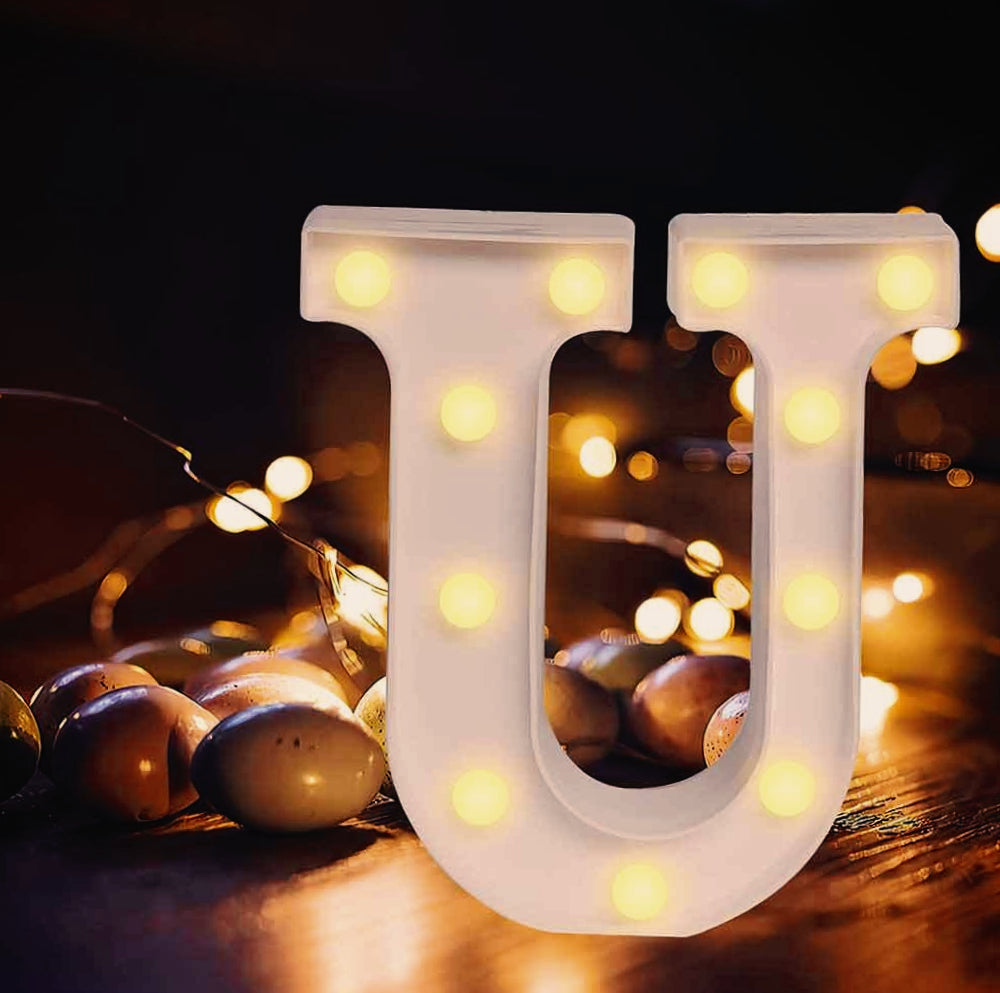 Lettere luminose LED alfabeto A-Z – Luce calda per decorazione casa, compleanni, nozze, feste, bar e eventi - ambraled