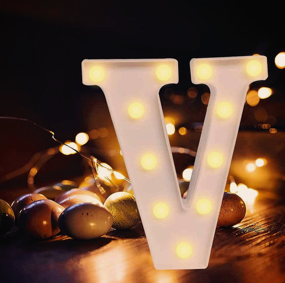 Lettere luminose LED alfabeto A-Z – Luce calda per decorazione casa, compleanni, nozze, feste, bar e eventi - ambraled