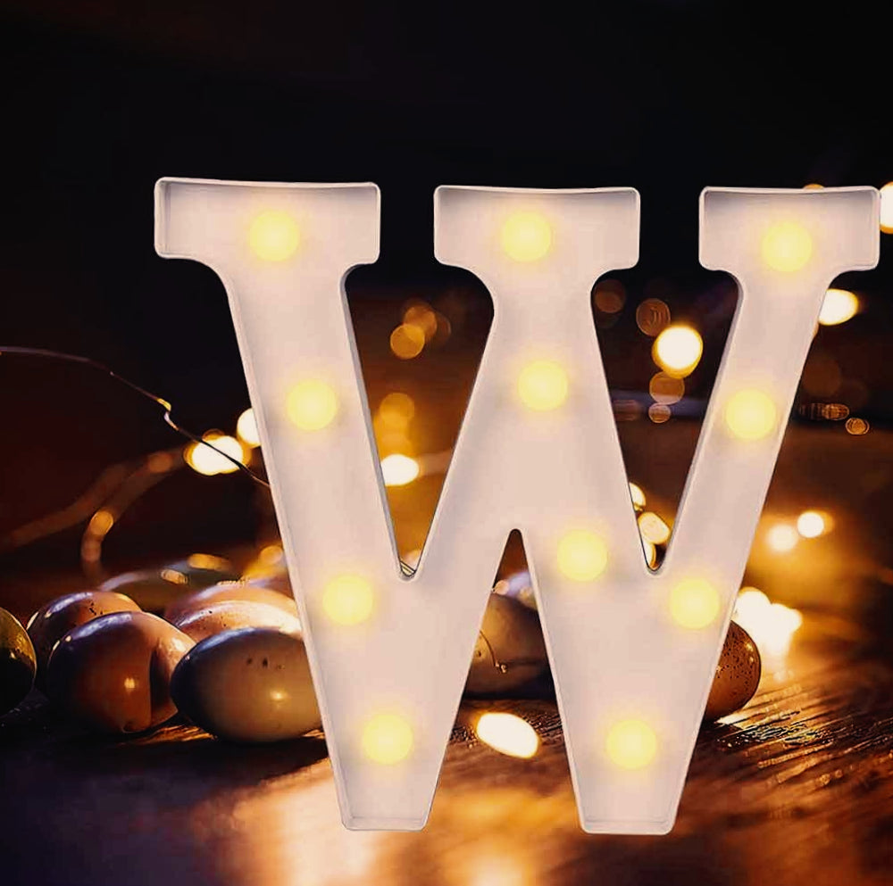 Lettere luminose LED alfabeto A-Z – Luce calda per decorazione casa, compleanni, nozze, feste, bar e eventi - ambraled