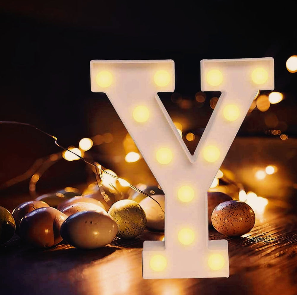 Lettere luminose LED alfabeto A-Z – Luce calda per decorazione casa, compleanni, nozze, feste, bar e eventi - ambraled