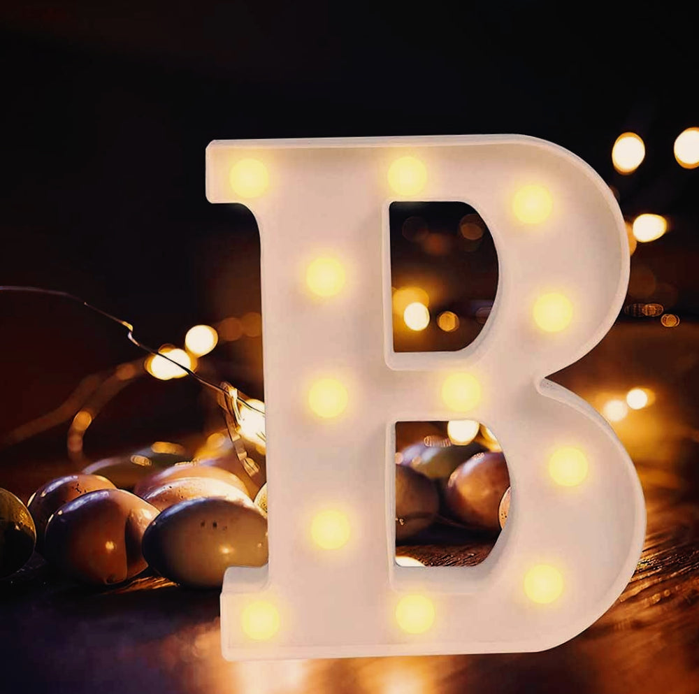Lettere luminose LED alfabeto A-Z – Luce calda per decorazione casa, compleanni, nozze, feste, bar e eventi - ambraled