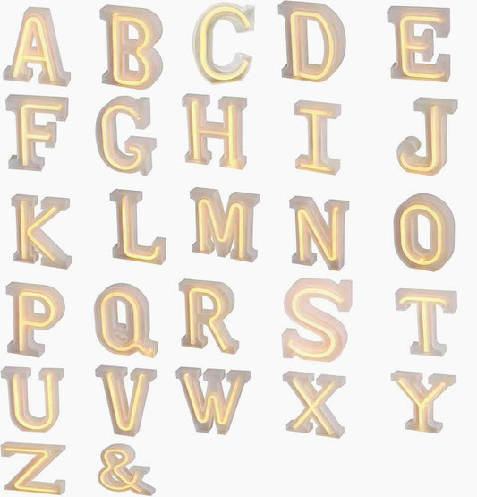Lettere luminose LED dalla A alla Z – Decorazione festa con luce calda - ambraled