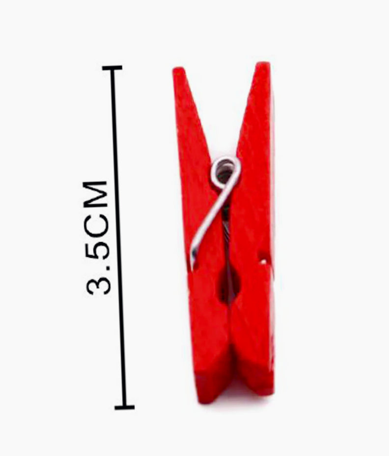 100 mollette in legno rosso 3,5 cm, ideali per decorazione regali e fiori