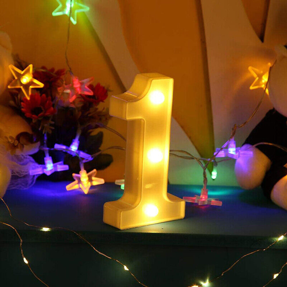 Numero LED bianco – luce calda 3000K per decorazioni feste - ambraled