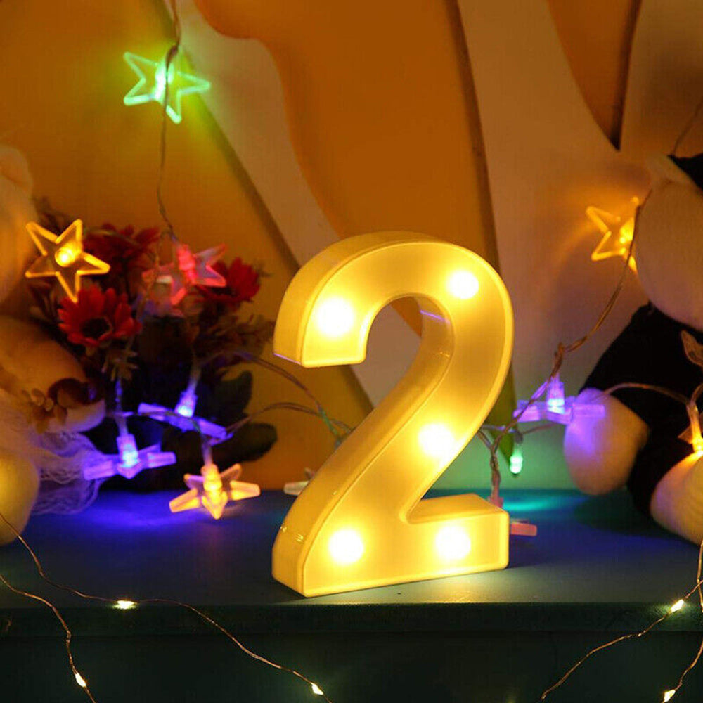 Numero LED bianco – luce calda 3000K per decorazioni feste - ambraled