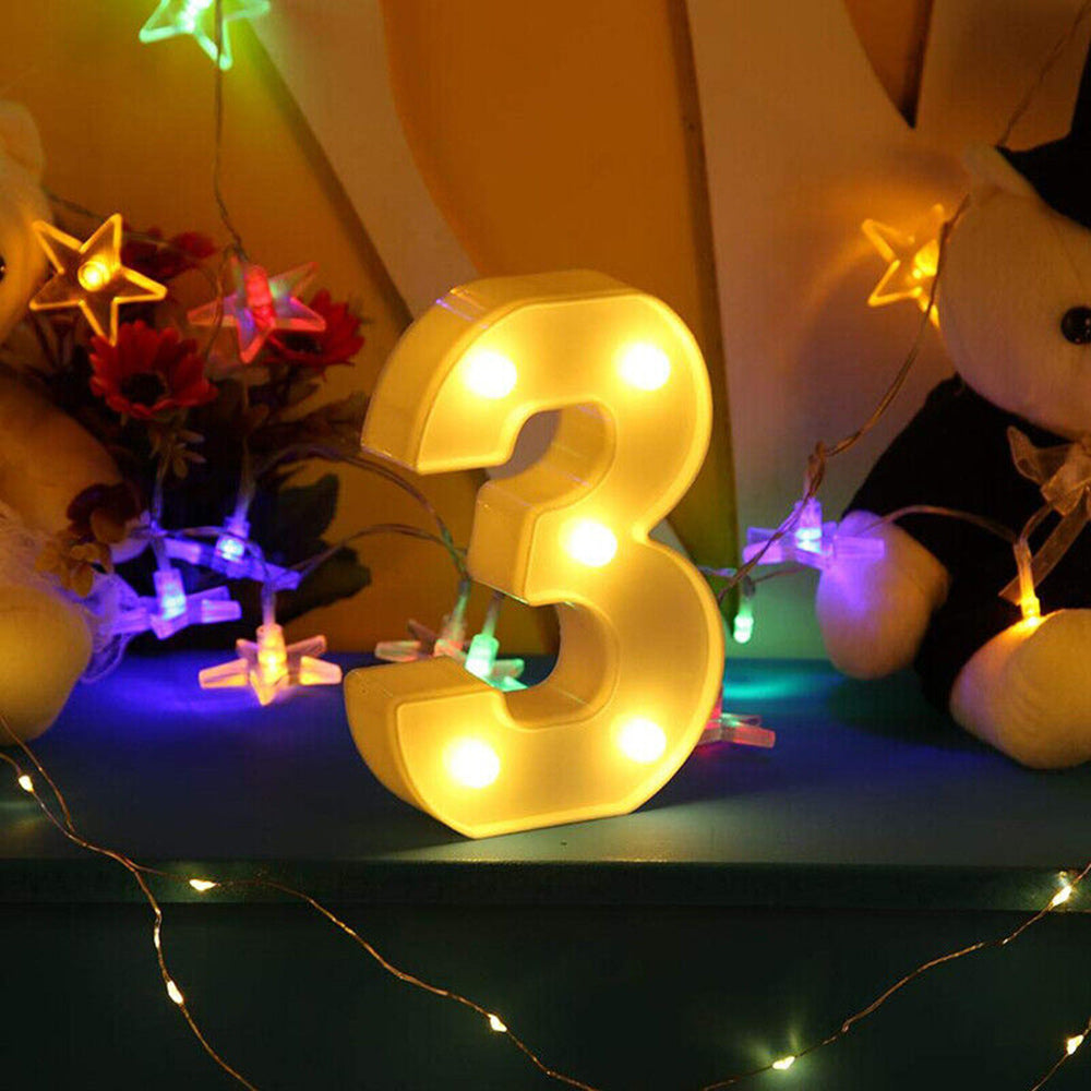 Numero LED bianco – luce calda 3000K per decorazioni feste - ambraled