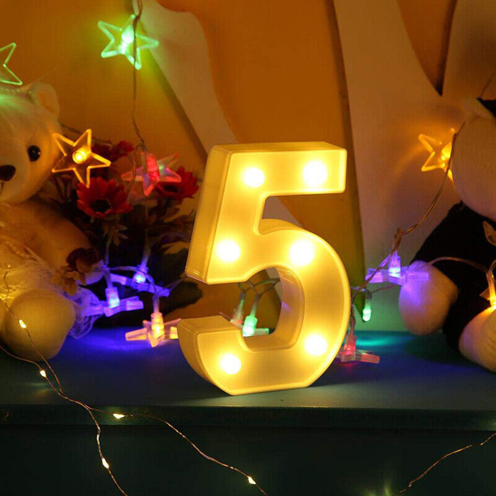 Numero LED bianco – luce calda 3000K per decorazioni feste - ambraled