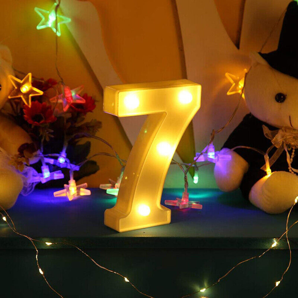 Numero LED bianco – luce calda 3000K per decorazioni feste - ambraled