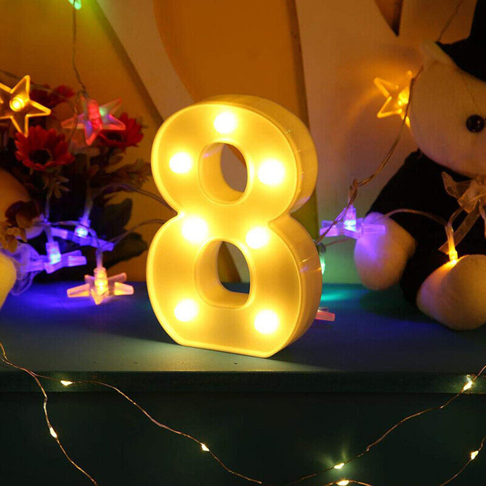 Numero LED bianco – luce calda 3000K per decorazioni feste - ambraled