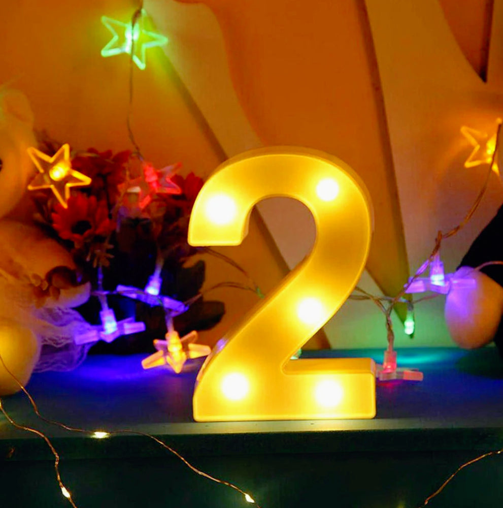 Numero LED bianco – luce calda 3000K per decorazioni feste - ambraled