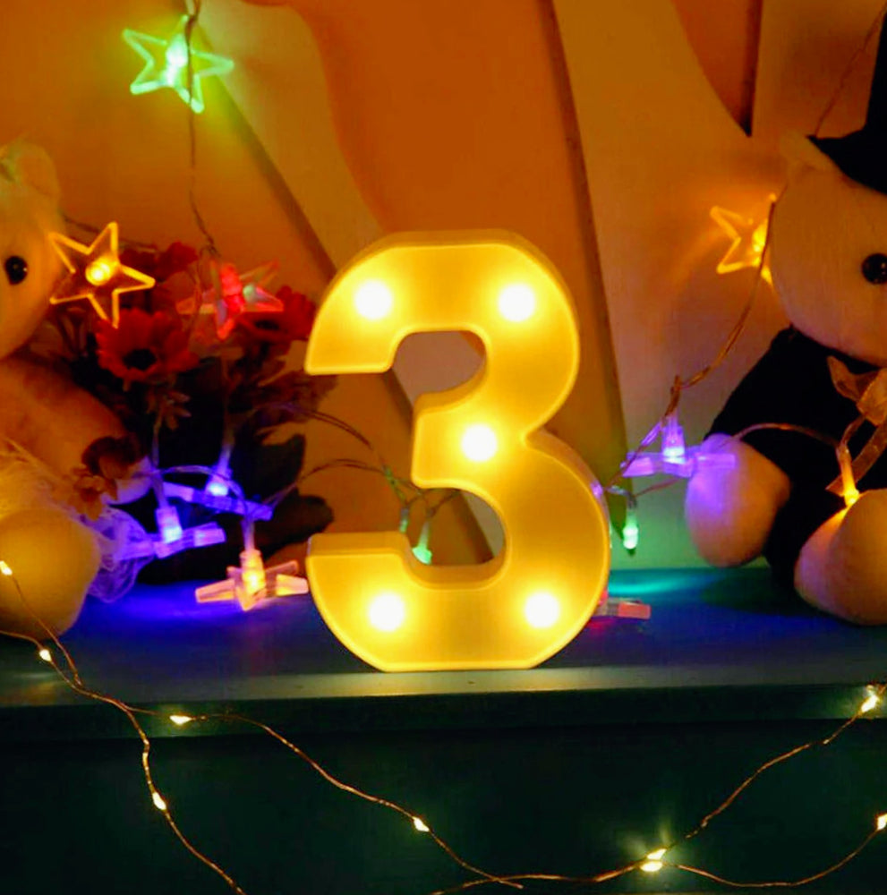 Numero LED bianco – luce calda 3000K per decorazioni feste - ambraled