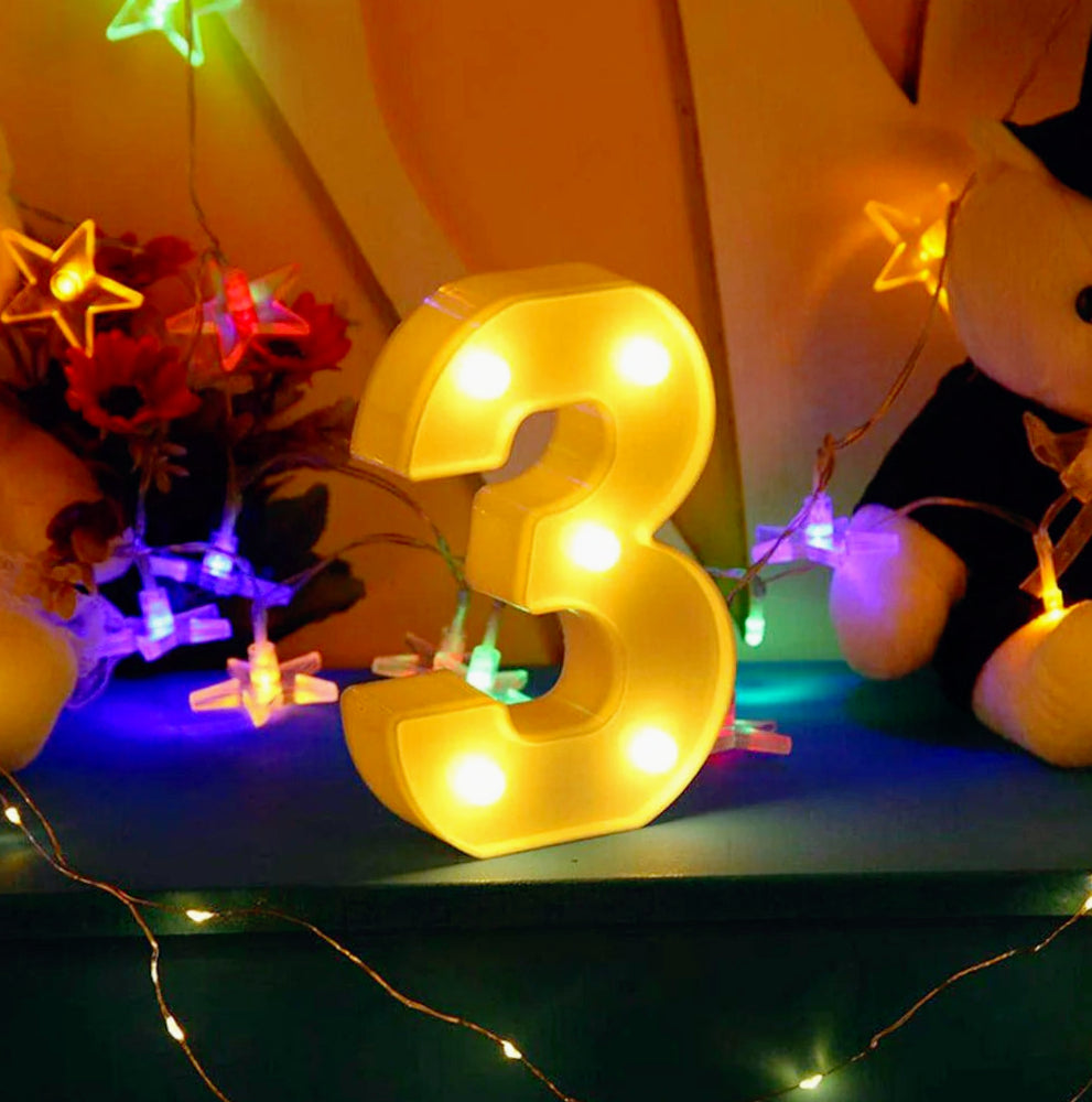 Numero LED bianco – luce calda 3000K per decorazioni feste - ambraled