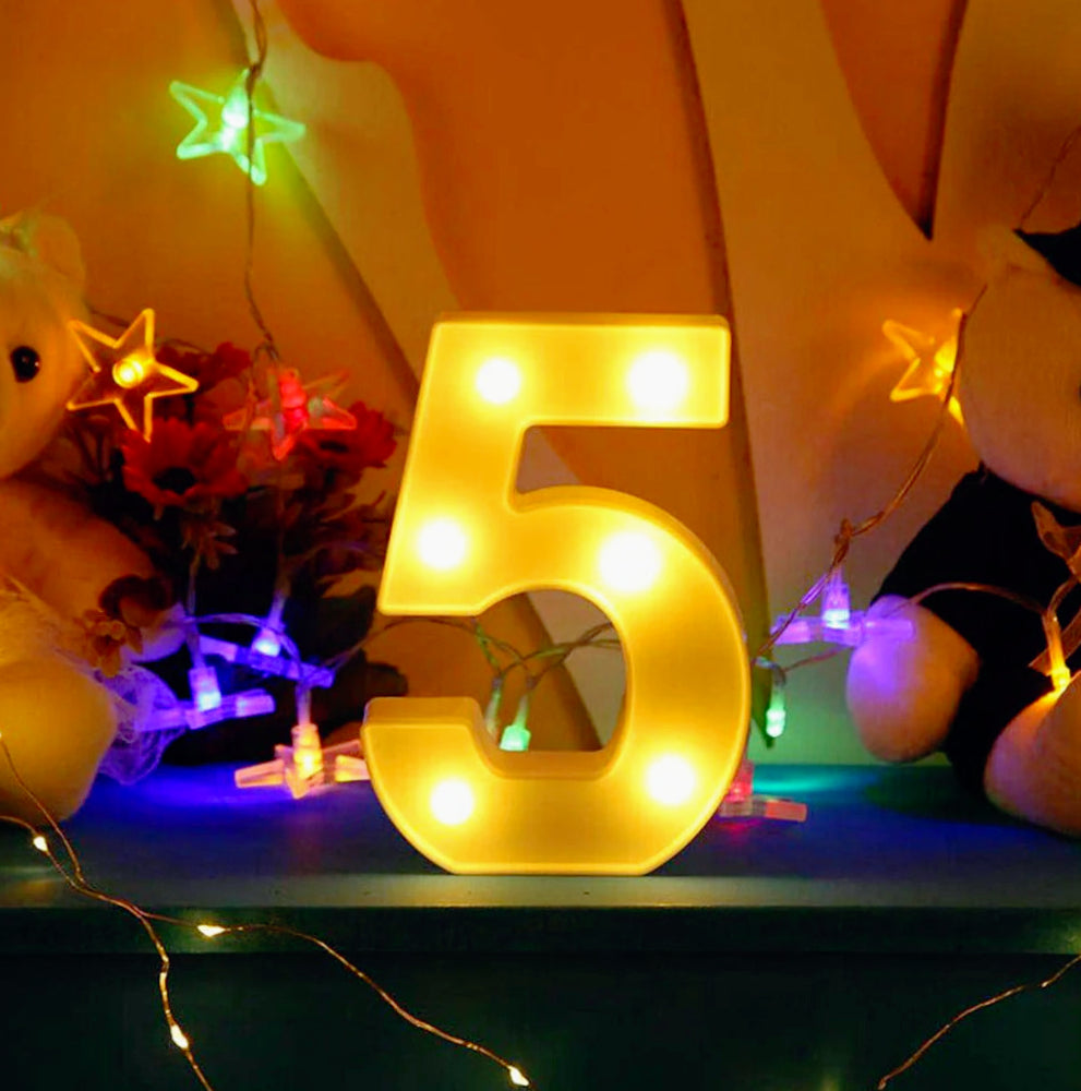 Numero LED bianco – luce calda 3000K per decorazioni feste - ambraled
