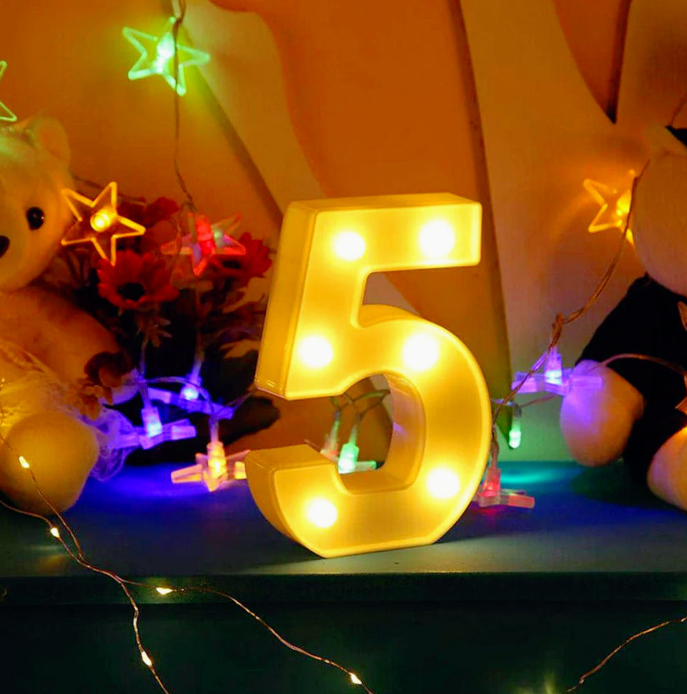 Numero LED bianco – luce calda 3000K per decorazioni feste - ambraled