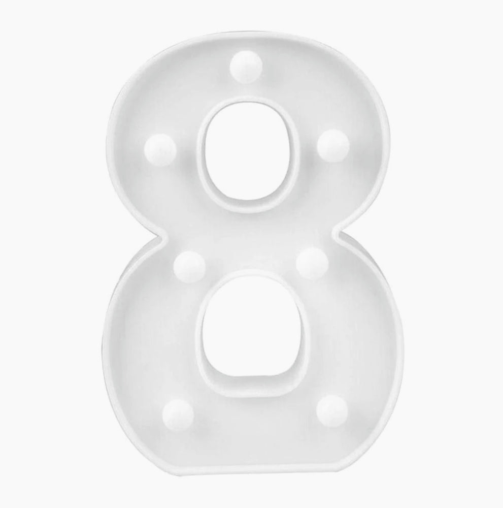 Numero LED bianco – luce calda 3000K per decorazioni feste - ambraled