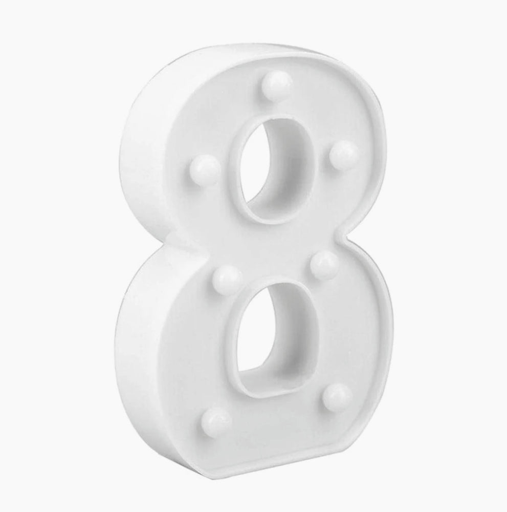 Numero LED bianco – luce calda 3000K per decorazioni feste - ambraled