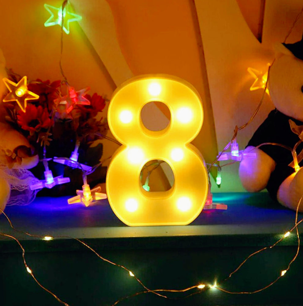 Numero LED bianco – luce calda 3000K per decorazioni feste - ambraled