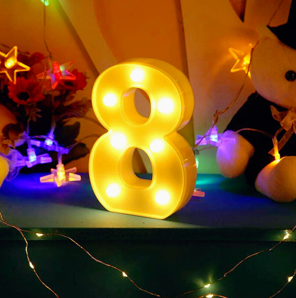 Numero LED bianco – luce calda 3000K per decorazioni feste - ambraled